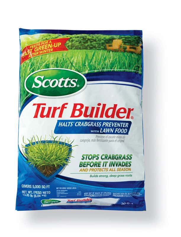 Scotts Turf Builder 30 0 4 Crabgrass Preventer With Fertilizer For All Grass Types 1335 Lb 500 1935