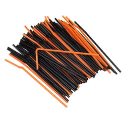 Chef Craft Black/Orange Plastic Halloween Flexible Straws