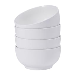 Studio Nova Alexis 16 oz White Porcelain Bowl Set 6 in. D 4 pc