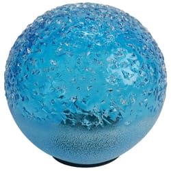 OutDoozie Blue Glass 7 in. H Agate Solar Gazing Ball