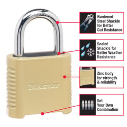 Master Lock 1.13 in. H X 2 in. W X 6.56 in. L Steel 4-Dial Combination Combination Padlock