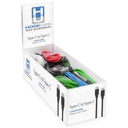 Blazing Voltz Hookups Type C to Type C Charge and Sync Cable 3 ft. Assorted