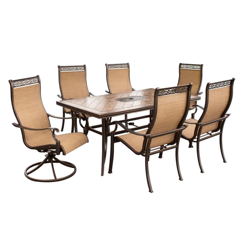 Photos - Garden Furniture Hanover Monaco 7 pc Bronze Aluminum Dining Set MONACO7PCSW 