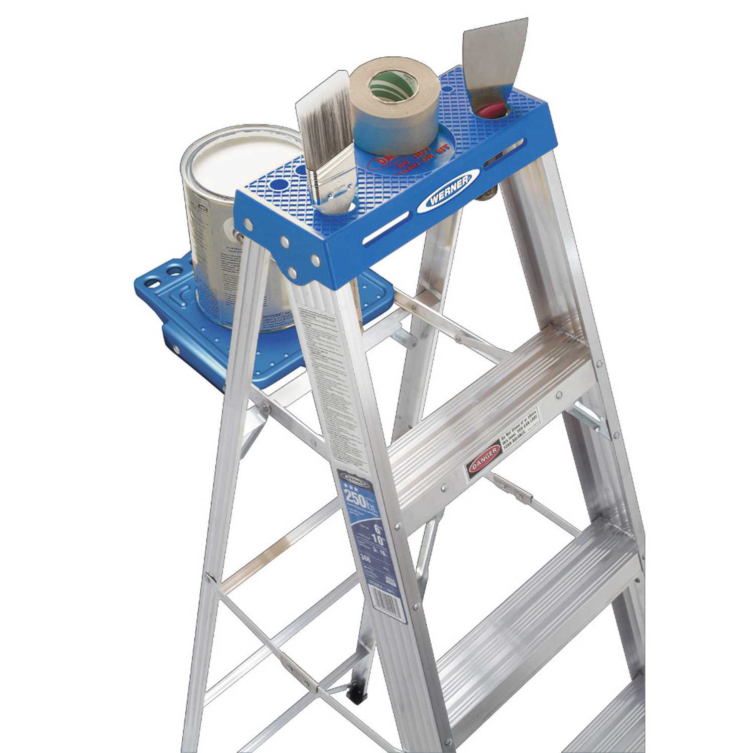 Werner 4 ft. H x 18.5 in. W Aluminum Step Ladder Type I 250 lb