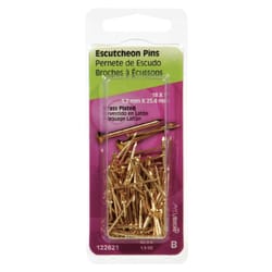 HILLMAN 18 Ga. X 1 in. L Brass-Plated Steel Escutcheon Pins 1 pk 1.5 oz