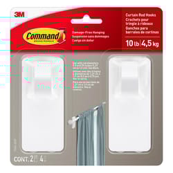 3M Command Medium Plastic Hook 4 in. L 2 pk