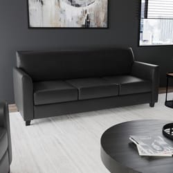 Flash Furniture Black Faux Leather Contemporary Sofa