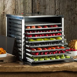 LEM Mighty Bite Brushed Nickel Silver 15 sq ft Food Dehydrator