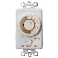 Woods Indoor Mechanical Timer 125 V White