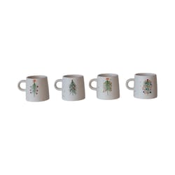 Creative Co-Op Multicolored Christmas Tree Mug 4 in.