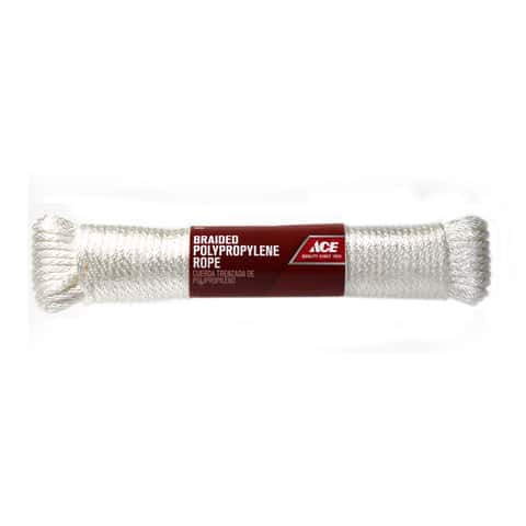 Ace 1/4 in. D X 100 ft. L White Braided Poly Rope - Ace Hardware