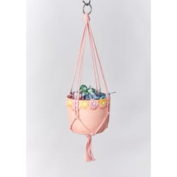 Primitive Planters Pink Cotton 18 in. H Plant Hanger 1 pk