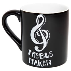 Little Blue House Black Ceramic Treble Maker Musical Note Coffee Mug 1 pk