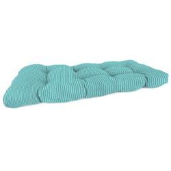 Jordan Manufacturing Aqua Polyester Wicker Settee Cushion