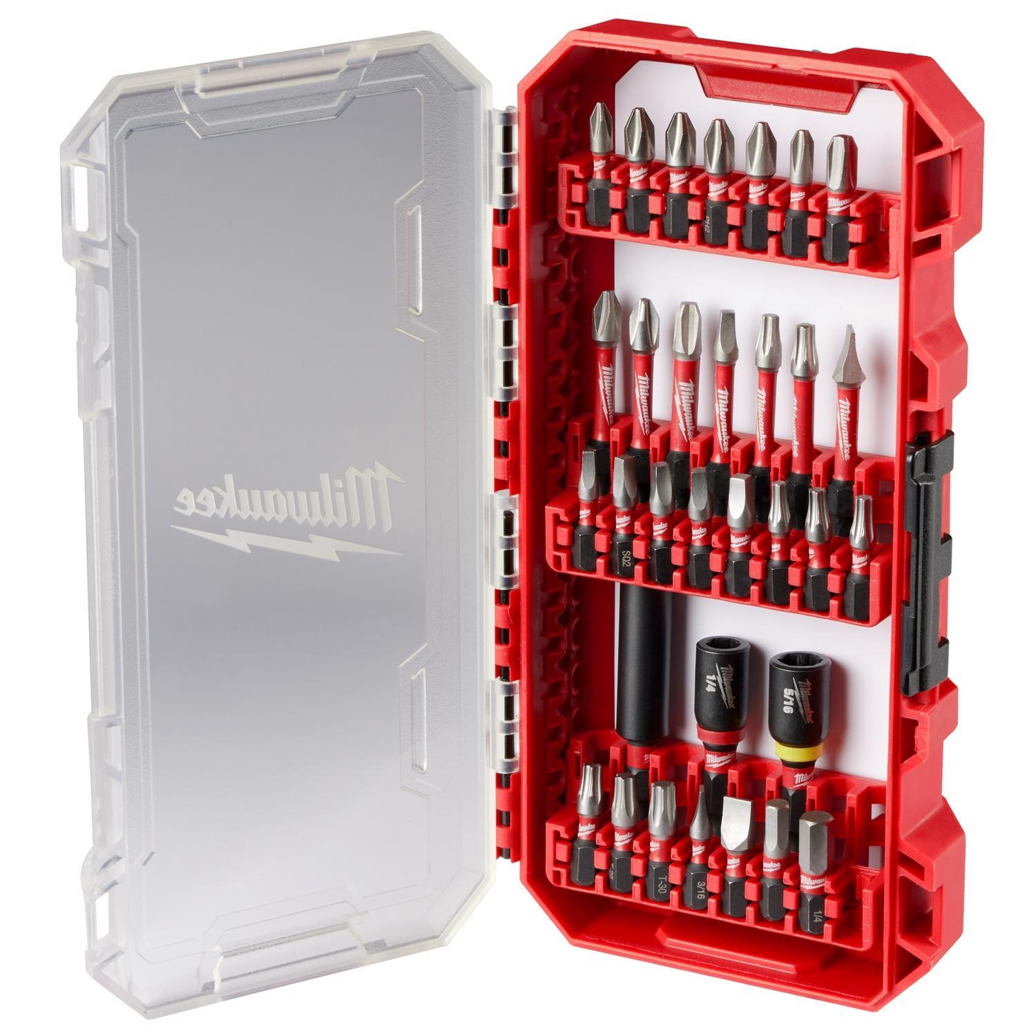 Photos - Drill Bit Milwaukee Shockwave Assorted Screwdriver Bit Set Steel 32 pc 48-32-4004 