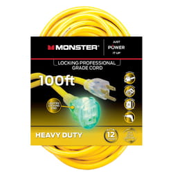 MAXIMUM 100-ft 14/3 Outdoor Extension Cord with Grounded Outlet, Lighted  End and Locking Connector, Hi-Visibility