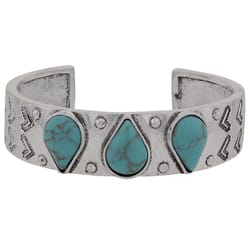 Montana Silversmiths Women's Rain Cuff Silver/Turquoise Bracelet One Size Fits Most
