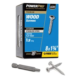 HILLMAN Power Pro No. 8 Ga. X 1-3/4 in. L Stainless Steel Star Flat Head Exterior Deck Screws 1 lb 1