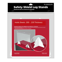 Plaskolite Clear Single Acrylic Safety Shield Leg Stands 2.1 in. W X 4.9 in. L X 0.21 in.