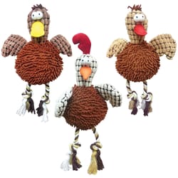 Spot Gigglers Assorted Plush Chicken Pet Toy 12 in. 1 pk