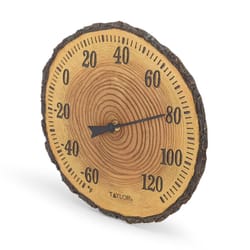 Taylor Springfield Thermometer Plastic Brown 12 in.