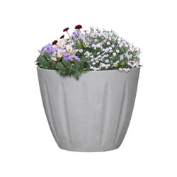 L&G Solutions 10 in. H X 12 in. D Polyresin Spritzer Planter Stone