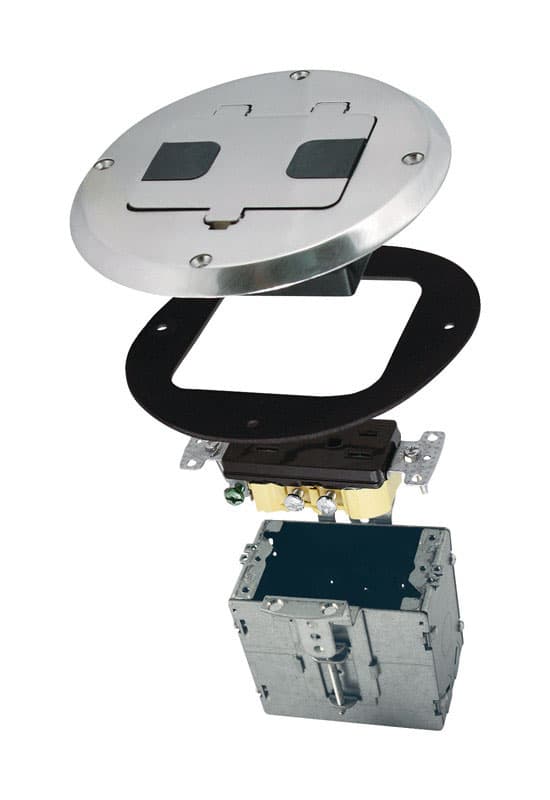 raco 28 cu in round steel 1 gang floor box metallic