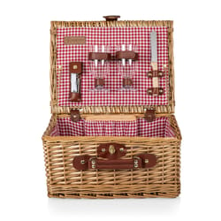 Picnic Time Classic Wine & Cheese 14.5 in. L X 11 in. W X 7.5 in. H Red/White Picnic Basket