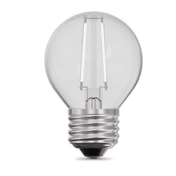Feit White Filament G16.5 E26 (Medium) Filament LED Bulb Soft White 60 Watt Equivalence 2 pk