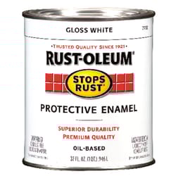 Rust-Oleum  Stops Rust  Gloss  White  Oil-Based  Alkyd  Protective Enamel  1 qt. 