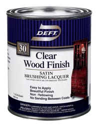 Deft  Wood Finish  Satin  Clear  Oil-Based  Brushing Lacquer  1 qt. 