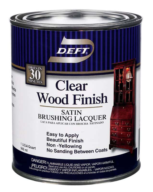 Deft Wood Finish Satin Clear OilBased Brushing Lacquer 1 qt. Ace Hardware