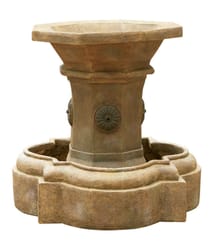 Living Accents Fiberglass/Resin Brown 24.5 in. H Planter Fountain
