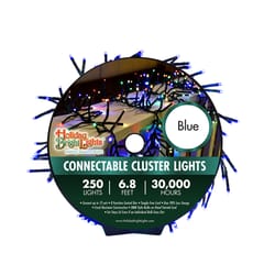 Holiday Bright Lights LED Rice Cluster Blue 250 ct String Christmas Lights