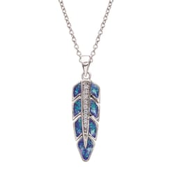 Montana Silversmiths Women's Hawk Feather Opal Blue/Silver Necklace Water Resistant