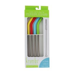 Krumbs Kitchen Chef's Silicone/Stainless Steel Reusable Straws