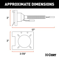 CURT 7 Blade to 4 Flat Dual-Output Electrical Adapter 17 in.