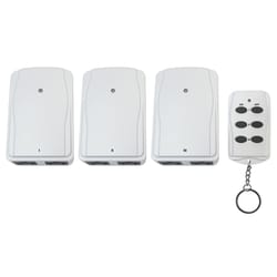 Black + Decker Set of 2 Wireless Remote-Control Timer Outlets ,White