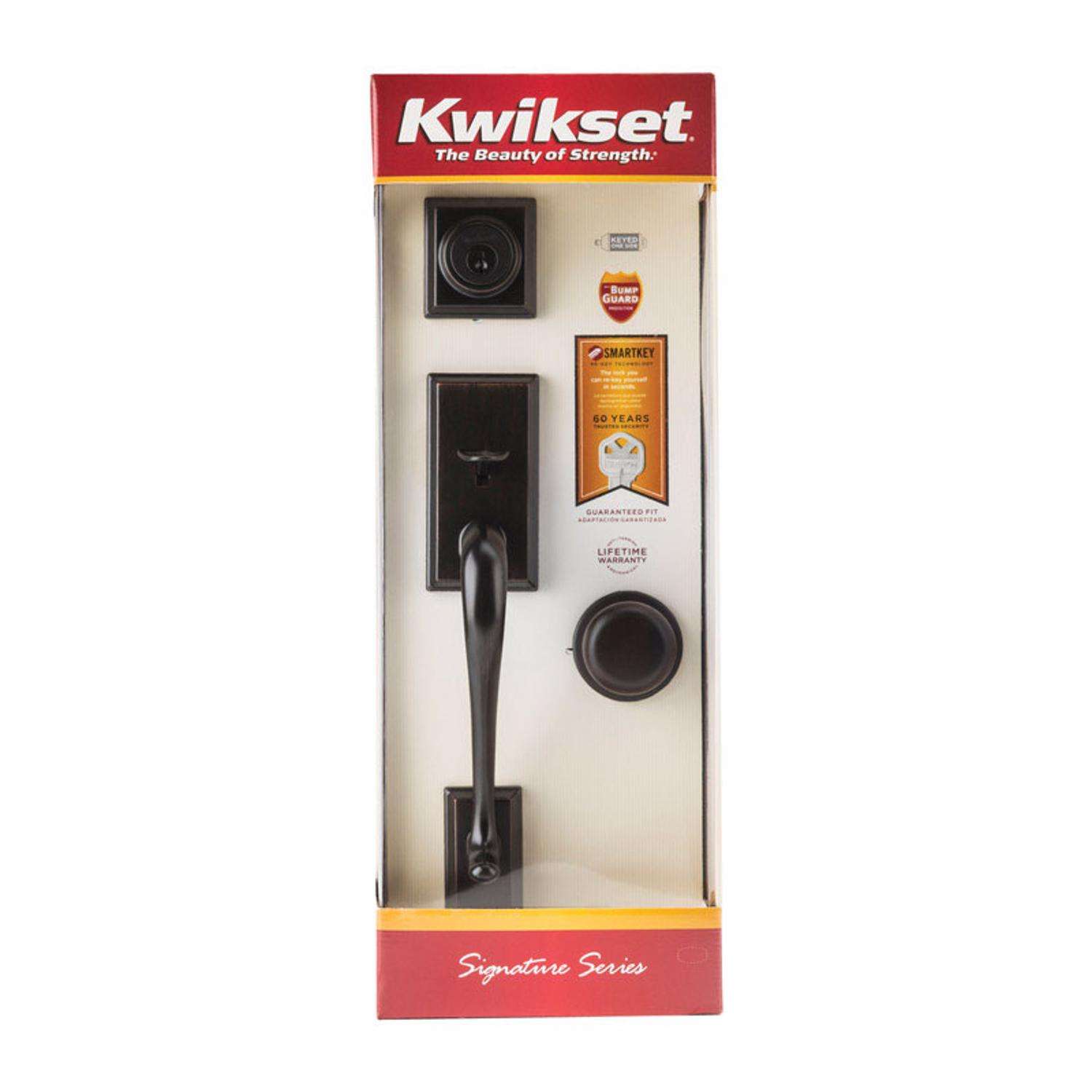 Kwikset SmartKey Hawthorne/Juno Venetian Bronze Entry Handleset ANSI/BHMA Grade 1 KW1 1-3/4 in. Kwikset SmartKey Hawthorne/Juno Venetian Bronze Entry Handleset ANSI/BHMA Grade 1 KW1 1-3/4 in.