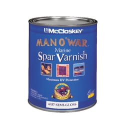 McCloskey Man O' War Semi-Gloss Clear Water-Based Marine Spar Varnish 1 qt