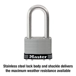 Master Lock 4.8 in. H X 2.5 in. W Stainless Steel 5-Pin Cylinder Marine Padlock