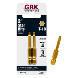 GRK Fasteners Star T10 X 2 in. L Power Bit Carbon Steel 2 pc