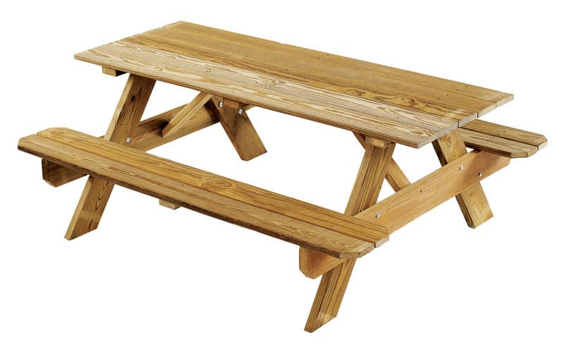 UPC 817689000043 product image for Georgia Vitrified(r) 6ft Wood Picnic Table (PT6D-MCQ-KD) | upcitemdb.com