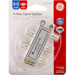 GE F-Connector F 4 Way Signal Splitter 1 pk