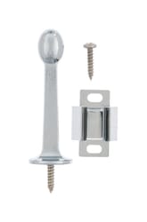 Ace 3 in. W Metal Chrome Silver Rigid Door Stop w/Holder Mounts to door and wall 5.32 in.