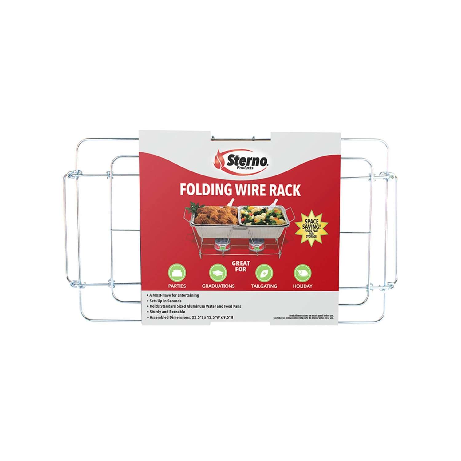 Sterno Wire Chafing Dish Rack 91/2 in. H x 12.13 in. W x 22.75 in. L 1