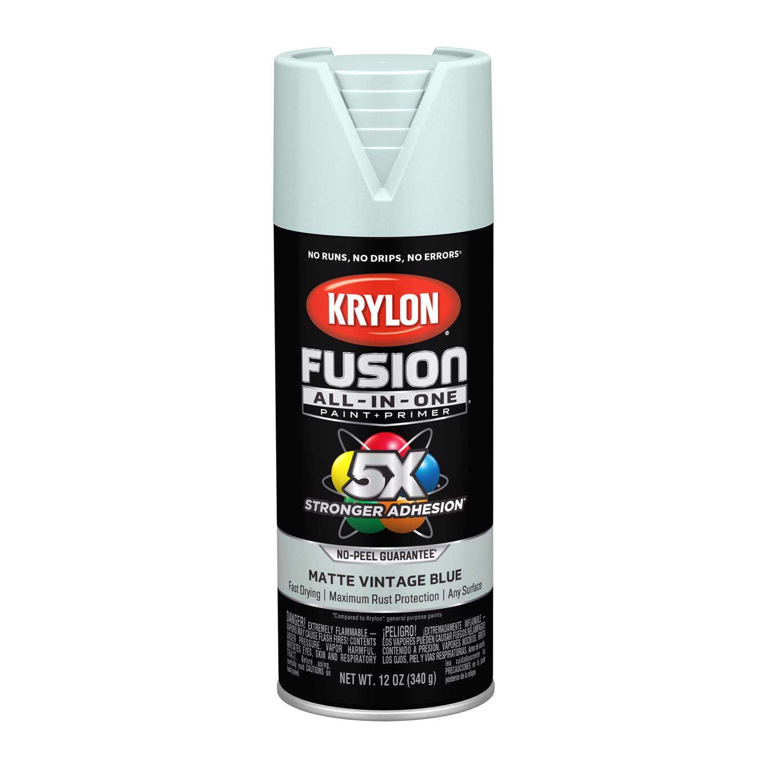 Krylon Fusion All-In-One Matte Vintage Blue Paint+Primer Spray Paint 12 oz  - Ace Hardware