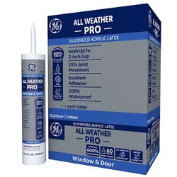 GE All Weather Pro White Acrylic Latex Window and Door Caulk Sealant 10.1 oz