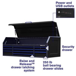 Montezuma 72.6 in. 10 drawer Steel Tool Chest 25.9 in. H X 29.9 in. D