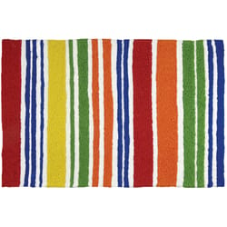 Jellybean 20 in. W X 30 in. L Multi-Color Juicy Fruit Stripes Polyester Accent Rug